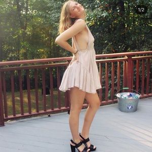 Flowy light blush mini dress free people
